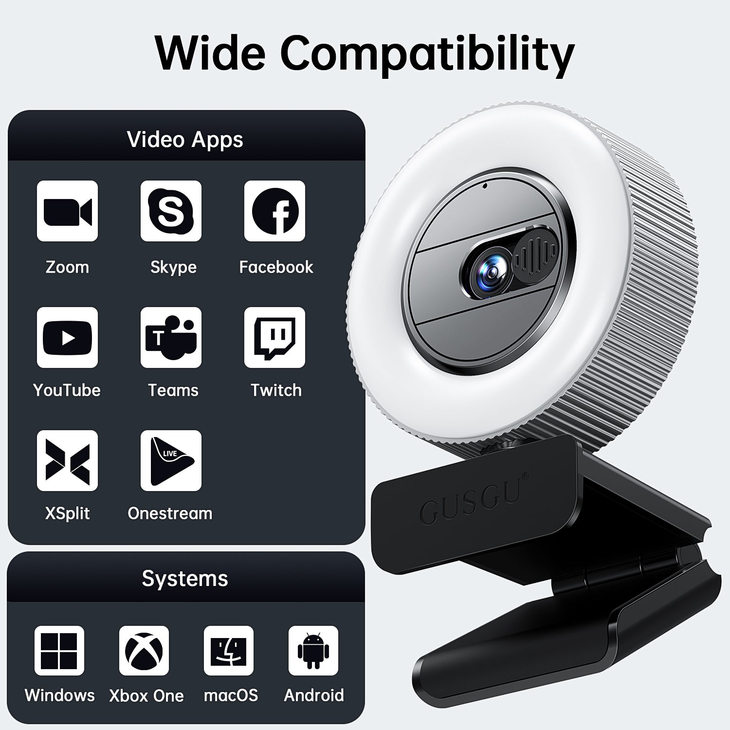 GUSGU G910 2K QHD Webcam