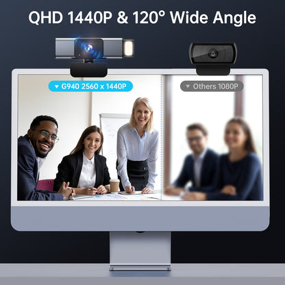 GUSGU Radiant G940 QHD 2K Webcam with Microphone and Privacy Protection