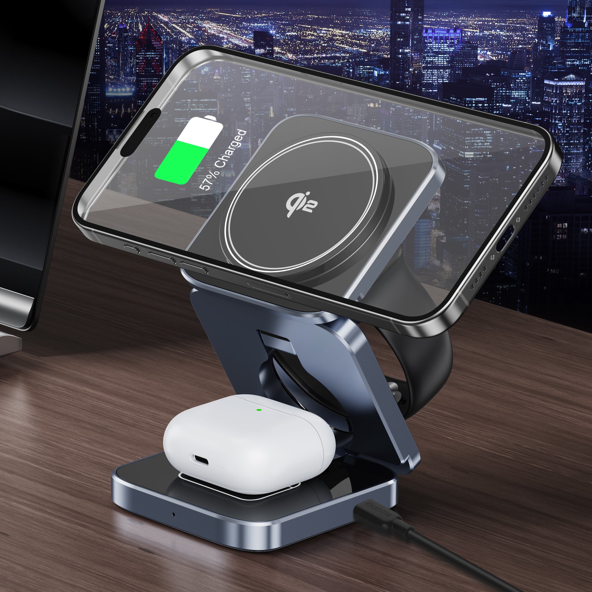 GUSGU C2M-Fold QI2 Wireless Charging Station