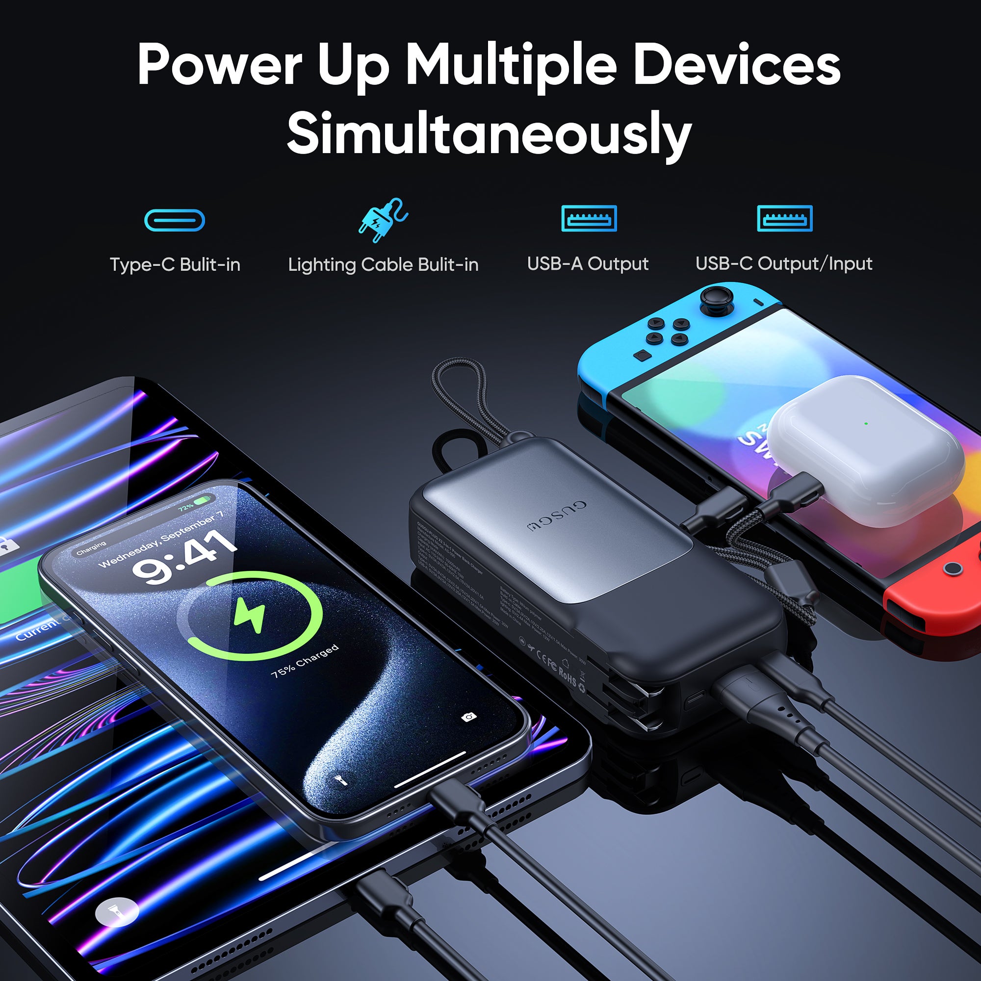 GUSGU X2 10000mAh Power Bank