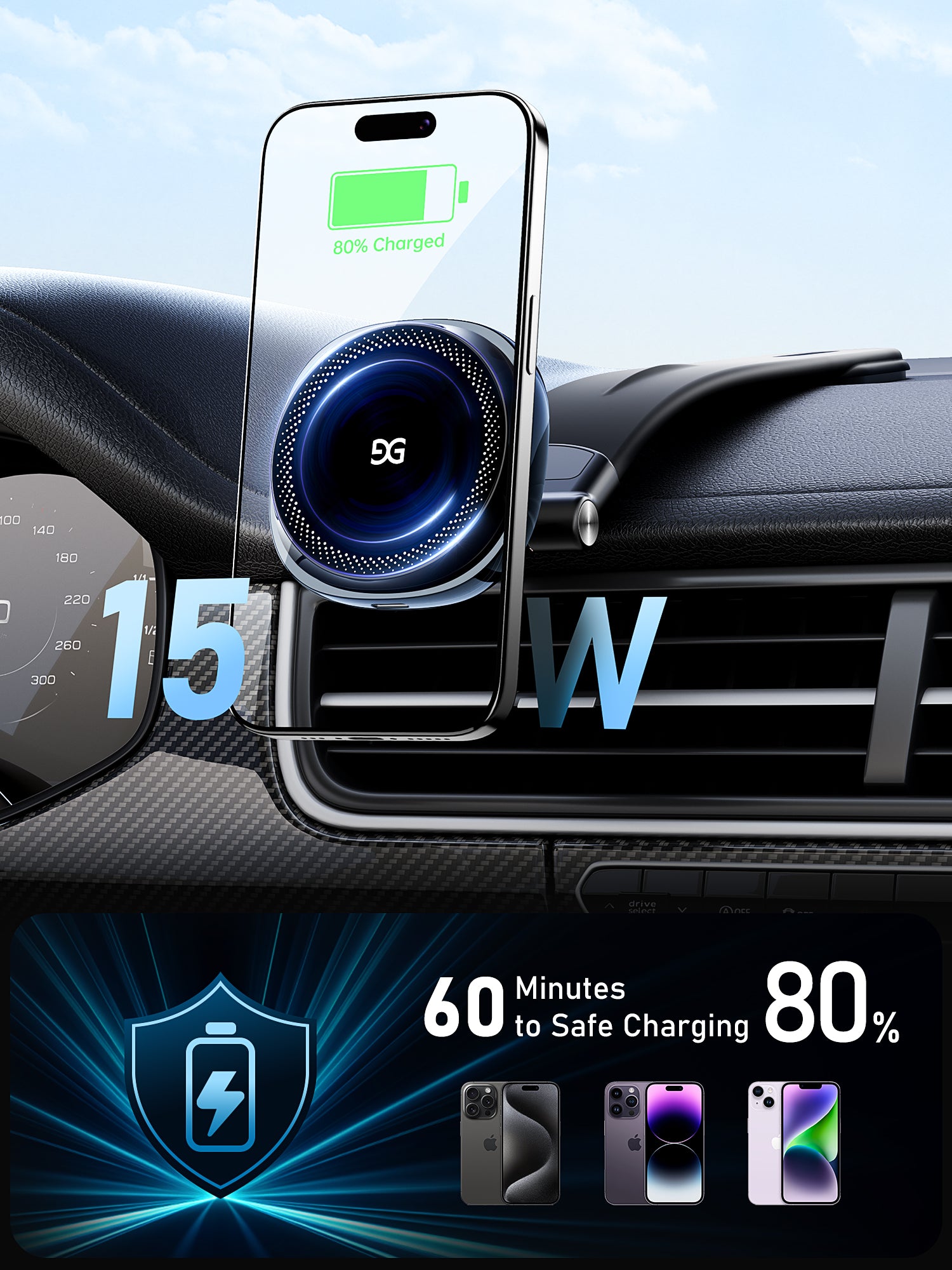 GUSGU Mount5 Wireless Car Charger