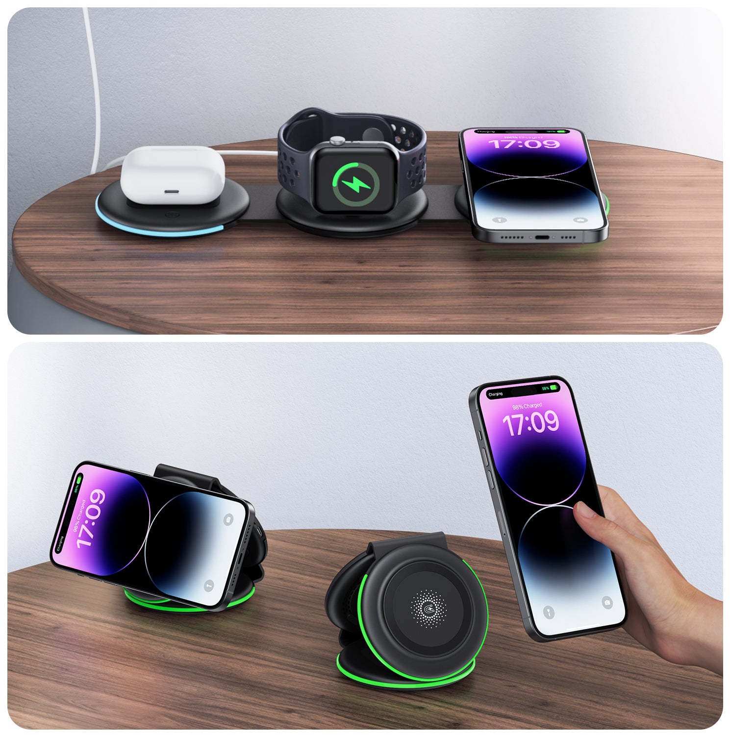 GUSGU 3 in 1 Wireless Charging Station