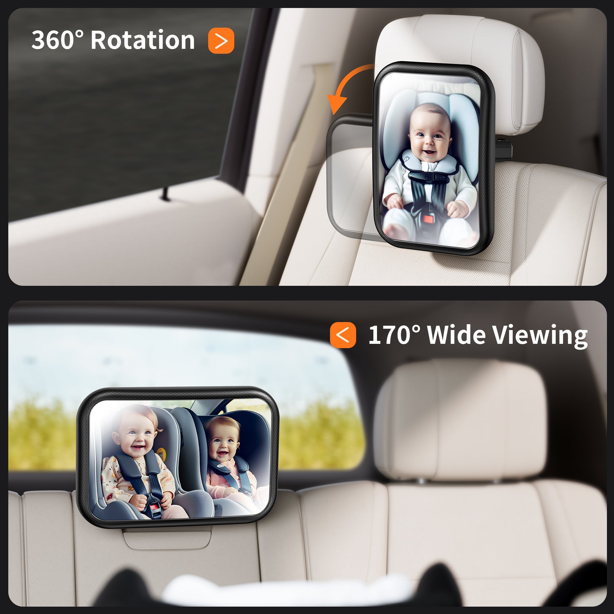 GUSGU Baby Car Mirror with Eco-Friendly Material