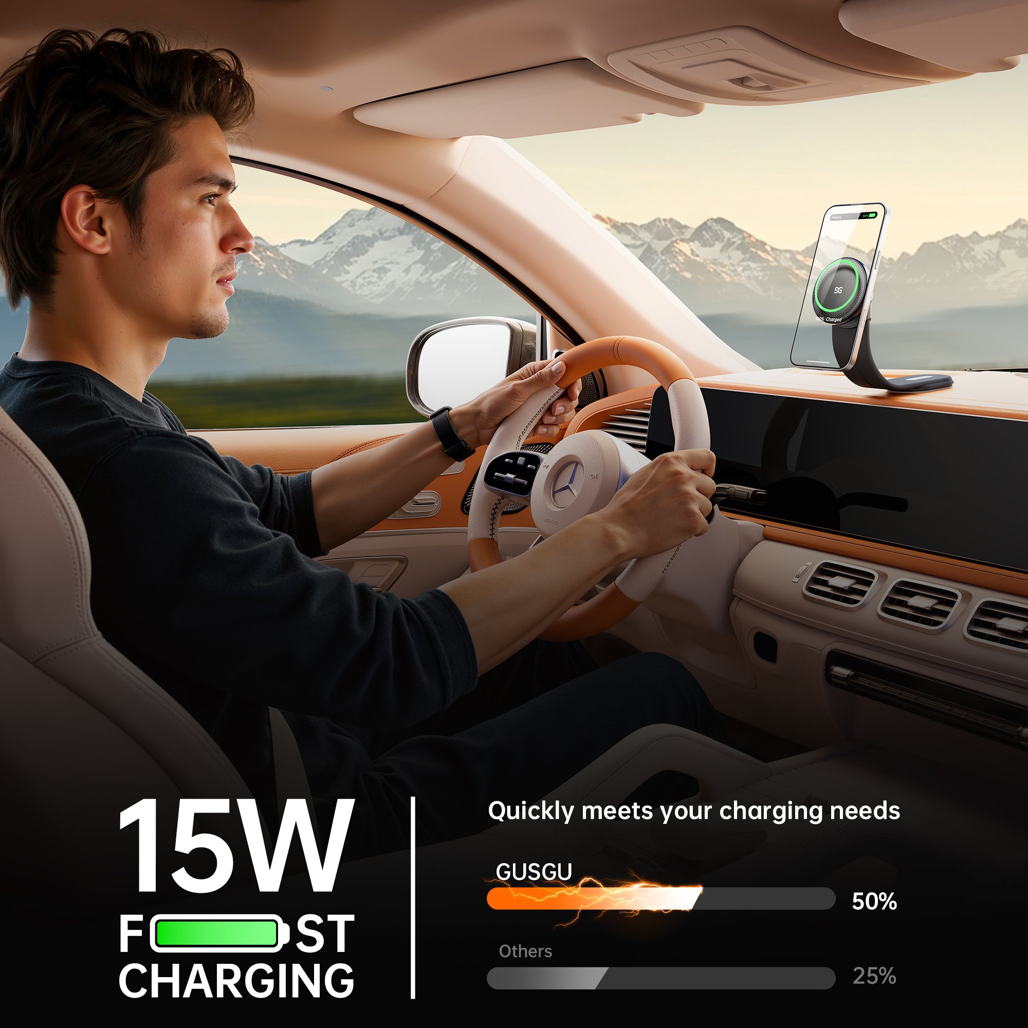 GUSGU Mount3 Wireless Car Charger