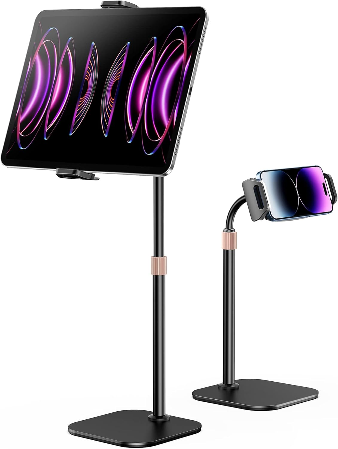 GUSGU Tablet Stand for Desk, Adjustable Height & Upgraded Clamp