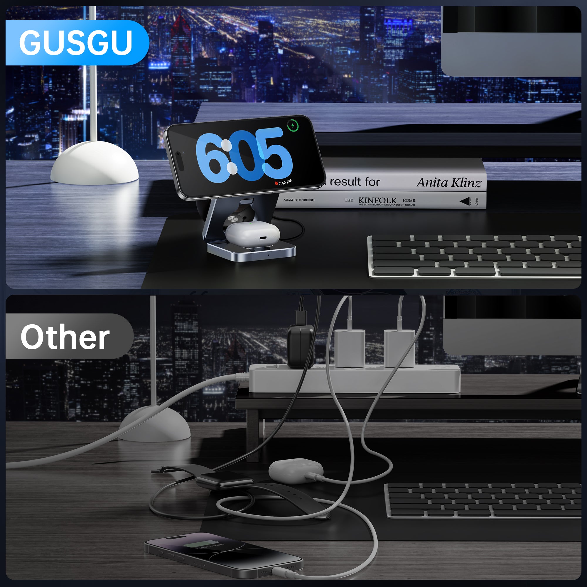 GUSGU C2M-Fold QI2 Wireless Charging Station